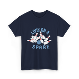 Livin on a Spare Bowling T-Shirt - Navy