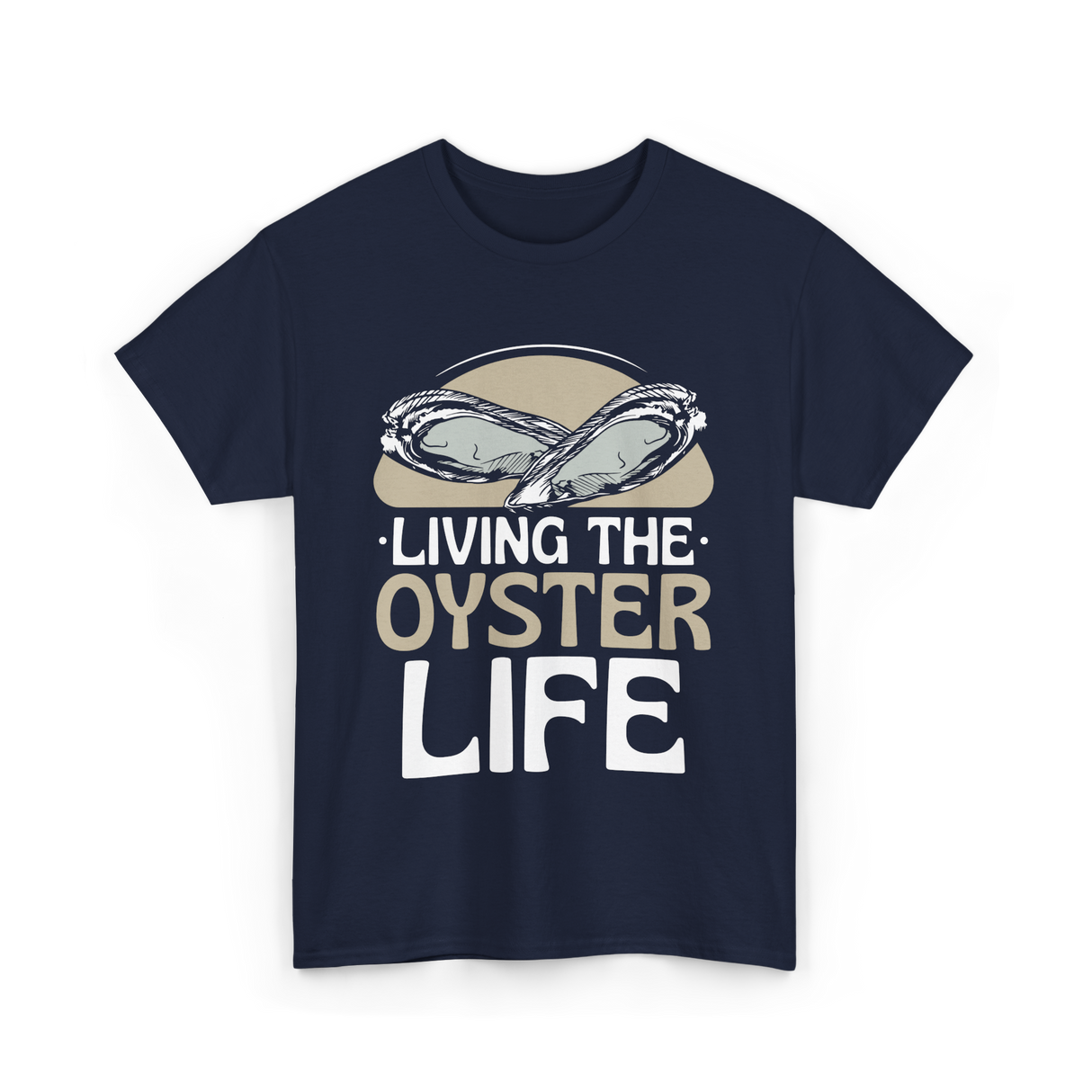 Living The Oyster Life Oyster T-Shirt - Navy