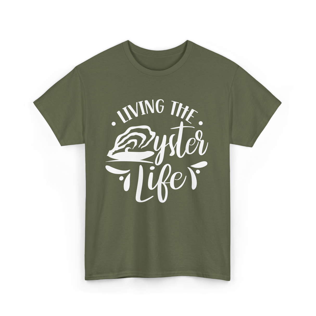 Living The Oyster Life Oyster T-Shirt - Military Green