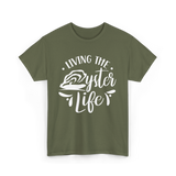 Living The Oyster Life Oyster T-Shirt - Military Green