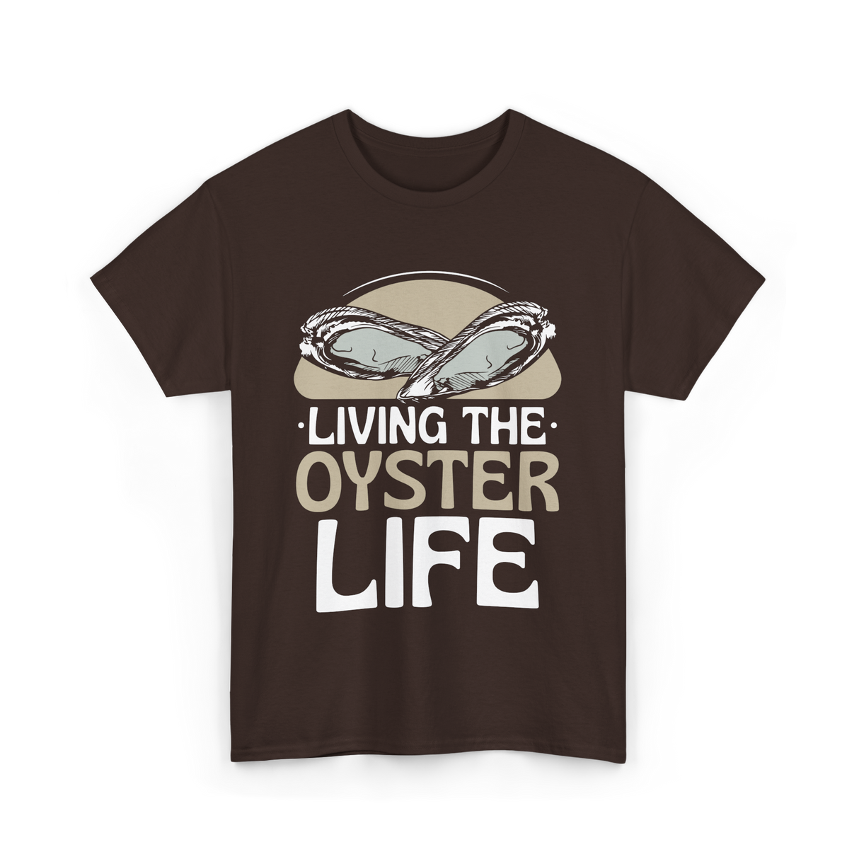 Living The Oyster Life Oyster T-Shirt - Dark Chocolate