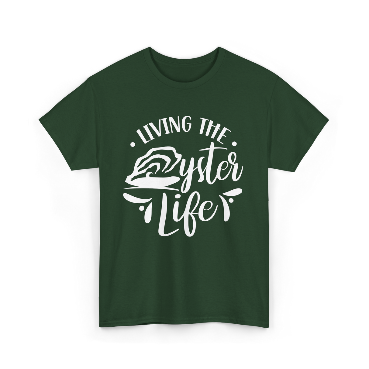 Living The Oyster Life Oyster T-Shirt - Forest Green