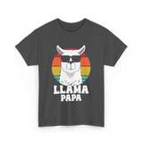 Llama Papa Animal Llama Dad T-Shirt - Dark Heather