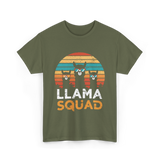 Llama Squad Llamas Fun T-Shirt - Military Green