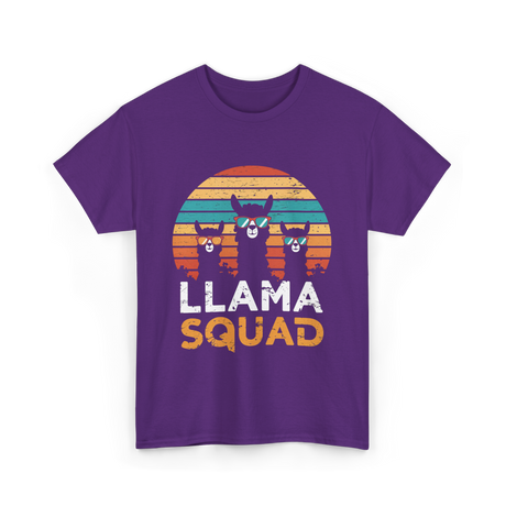 Llama Squad Llamas Fun T-Shirt - Purple