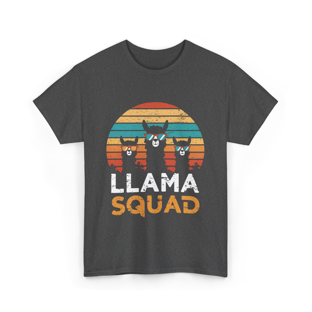 Llama Squad Llamas Fun T-Shirt - Dark Heather