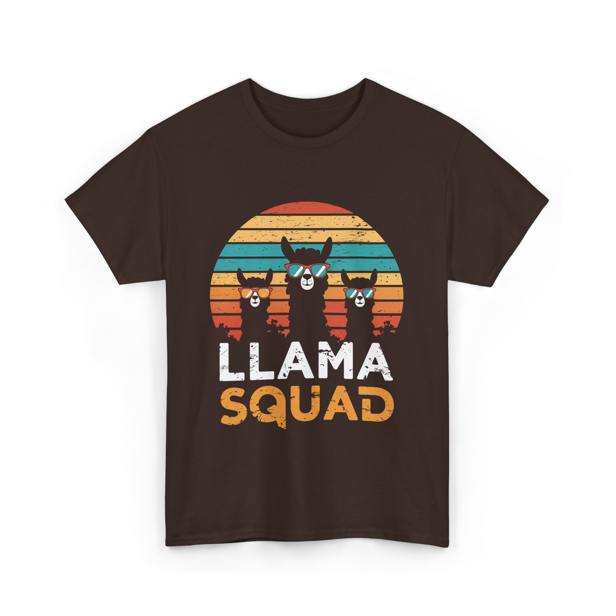 Llama Squad Llamas Fun T-Shirt - Dark Chocolate