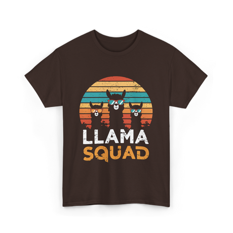 Llama Squad Llamas Fun T-Shirt - Dark Chocolate