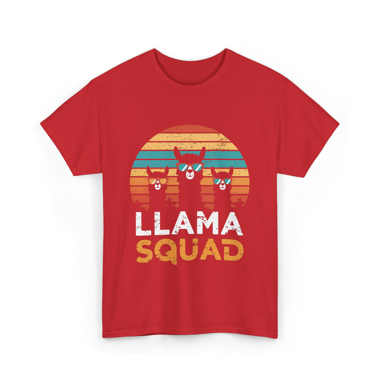 Llama Squad Llamas Fun T-Shirt - Red