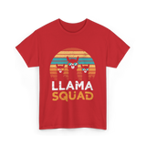 Llama Squad Llamas Fun T-Shirt - Red