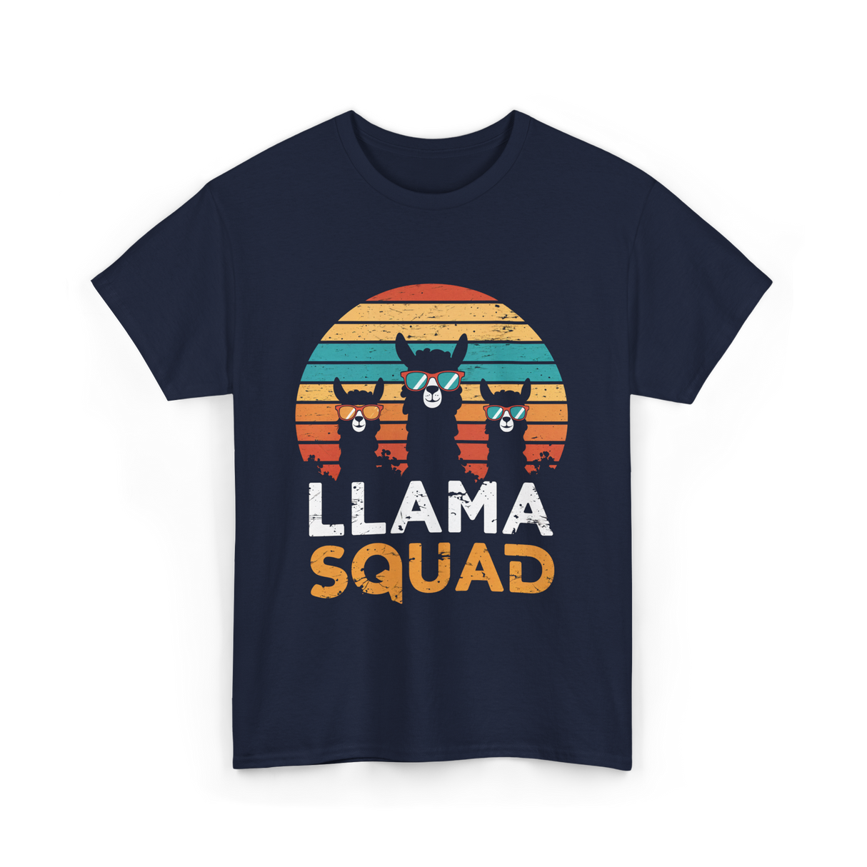 Llama Squad Llamas Fun T-Shirt - Navy