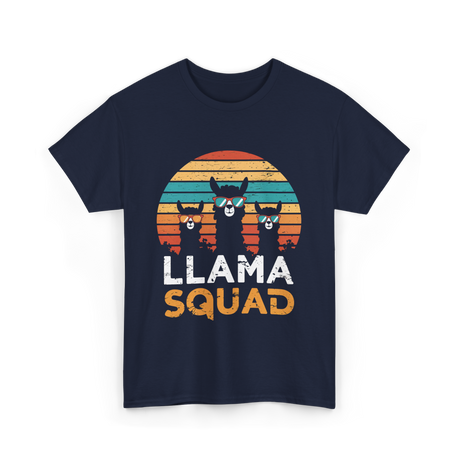 Llama Squad Llamas Fun T-Shirt - Navy