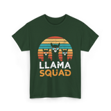 Llama Squad Llamas Fun T-Shirt - Forest Green