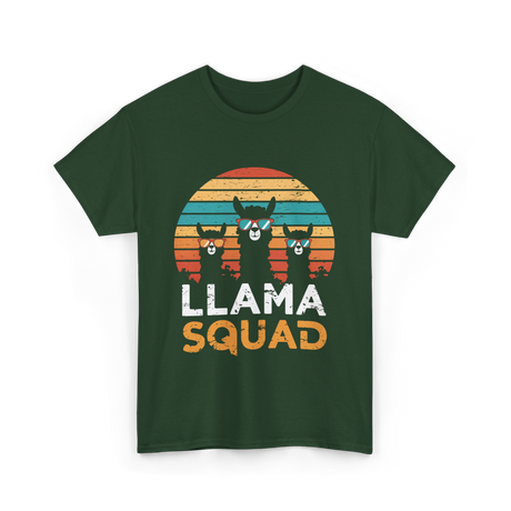 Llama Squad Llamas Fun T-Shirt - Forest Green