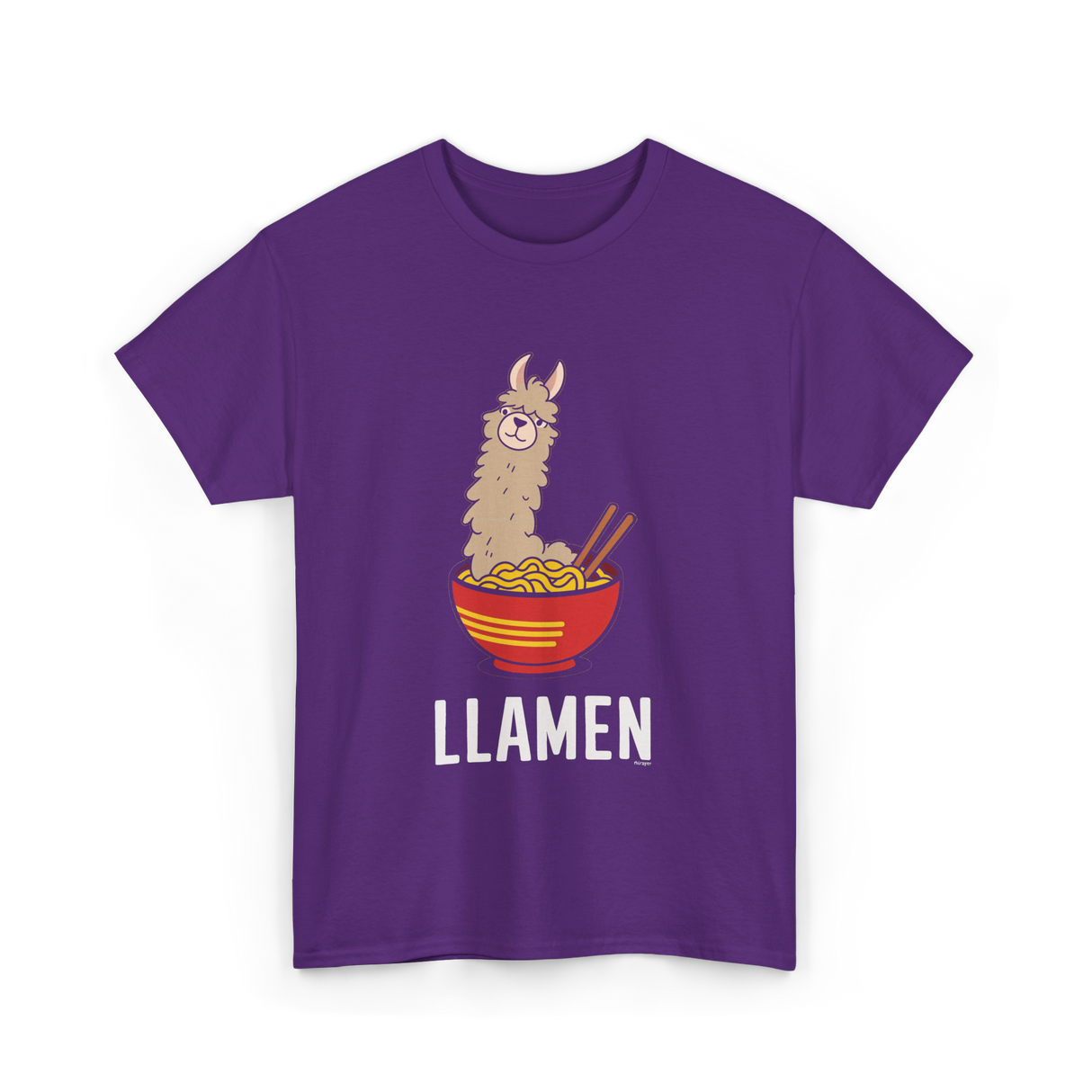 Llamen Llama Noodles Food T-Shirt - Purple