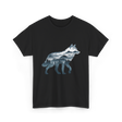 Lone Wolf Mountain Art Wolf T-Shirt - Black