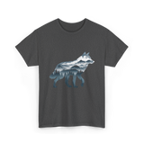 Lone Wolf Mountain Art Wolf T-Shirt - Dark Heather