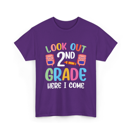 Look Out 2Nd Grade School T-Shirt - Purple