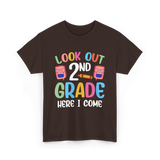 Look Out 2Nd Grade School T-Shirt - Dark Chocolate