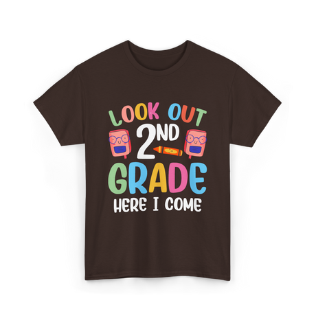 Look Out 2Nd Grade School T-Shirt - Dark Chocolate