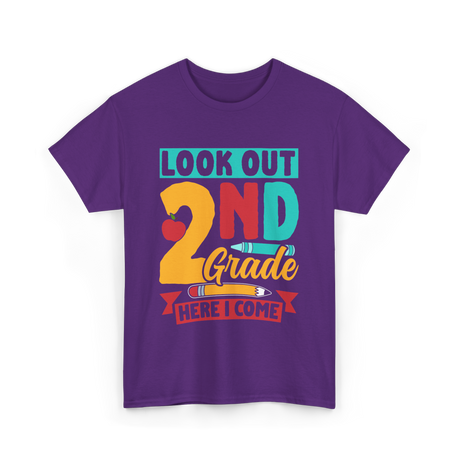 Look Out 2Nd Grade School T-Shirt - Purple