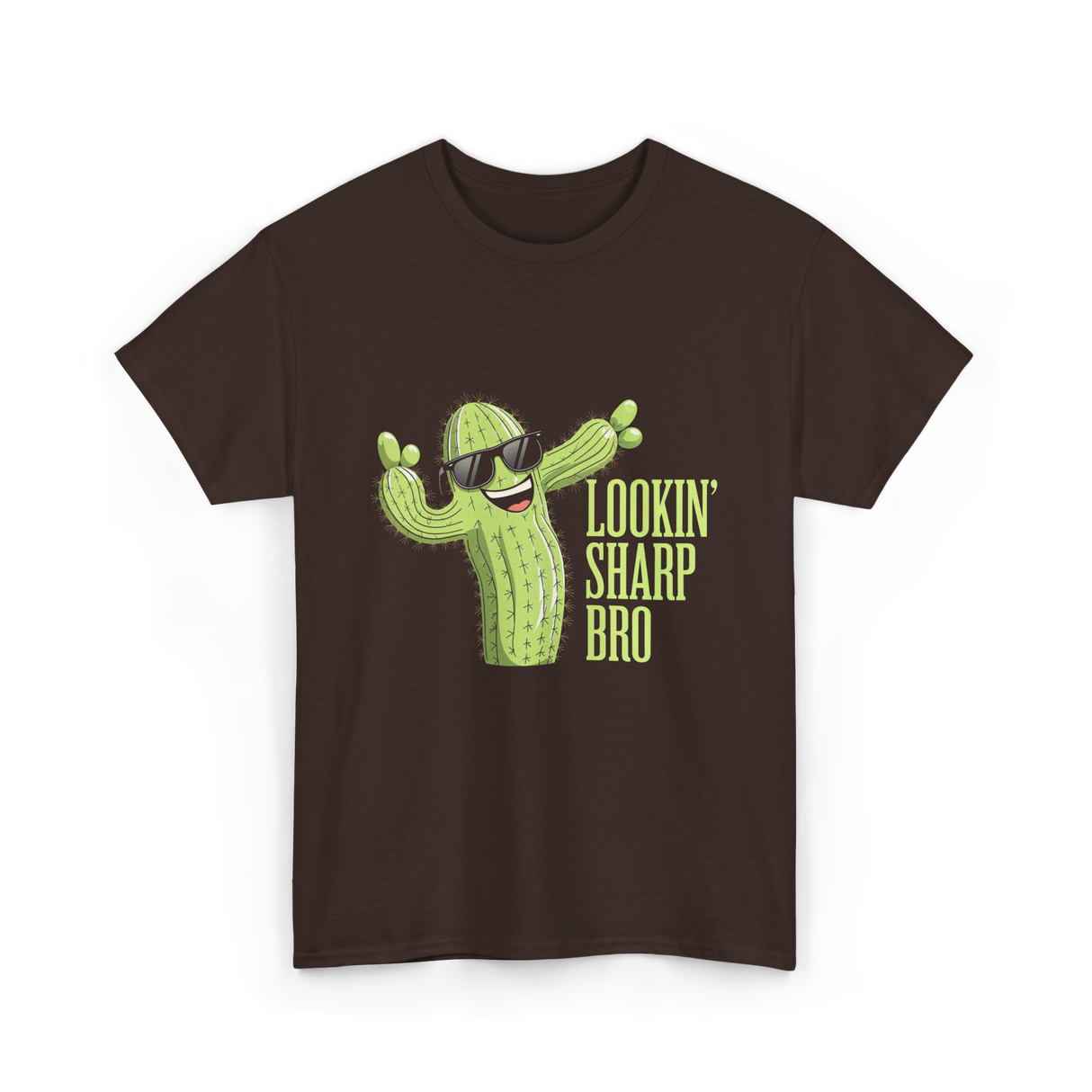 Lookin Sharp Bro Cactus T-Shirt - Dark Chocolate