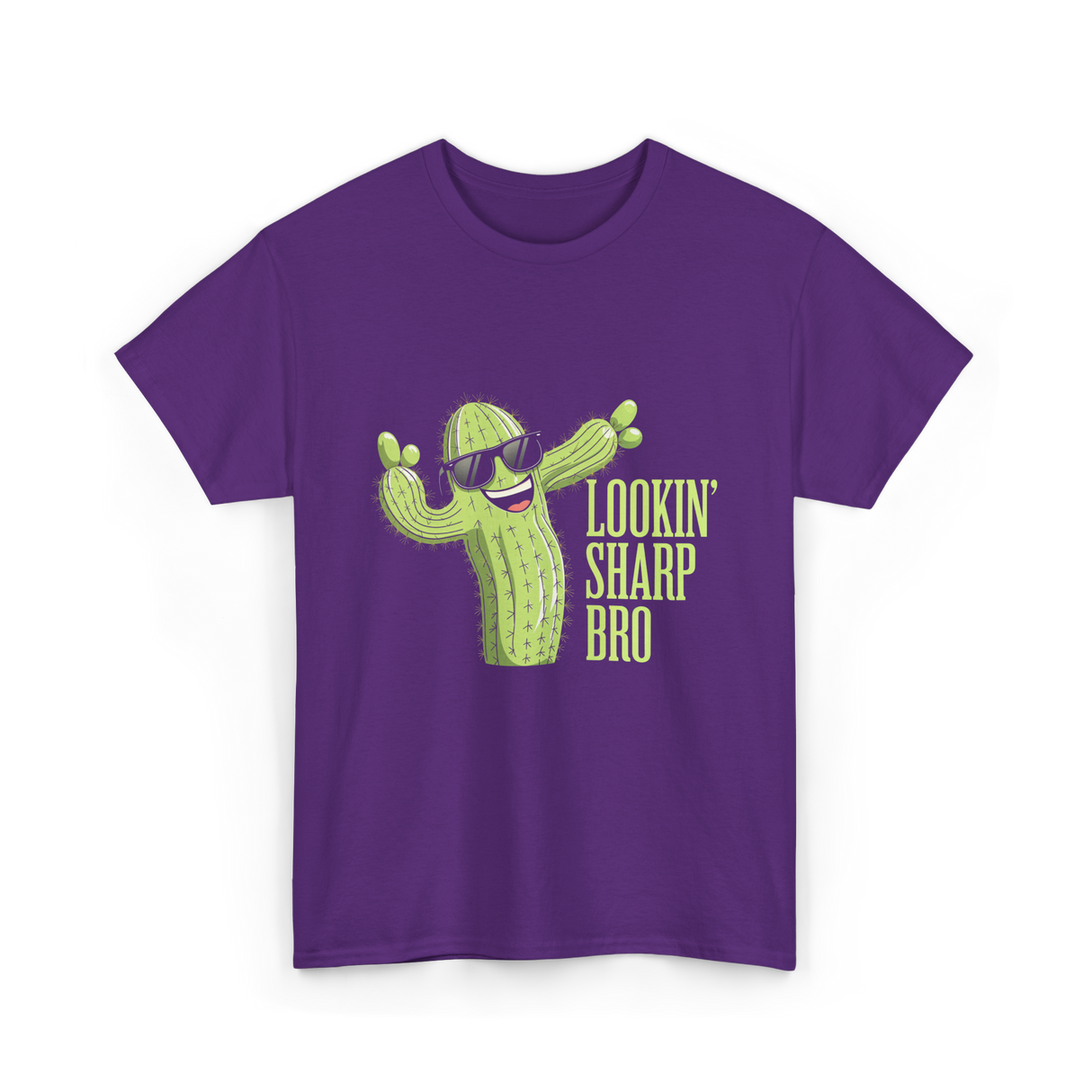 Lookin Sharp Bro Cactus T-Shirt - Purple