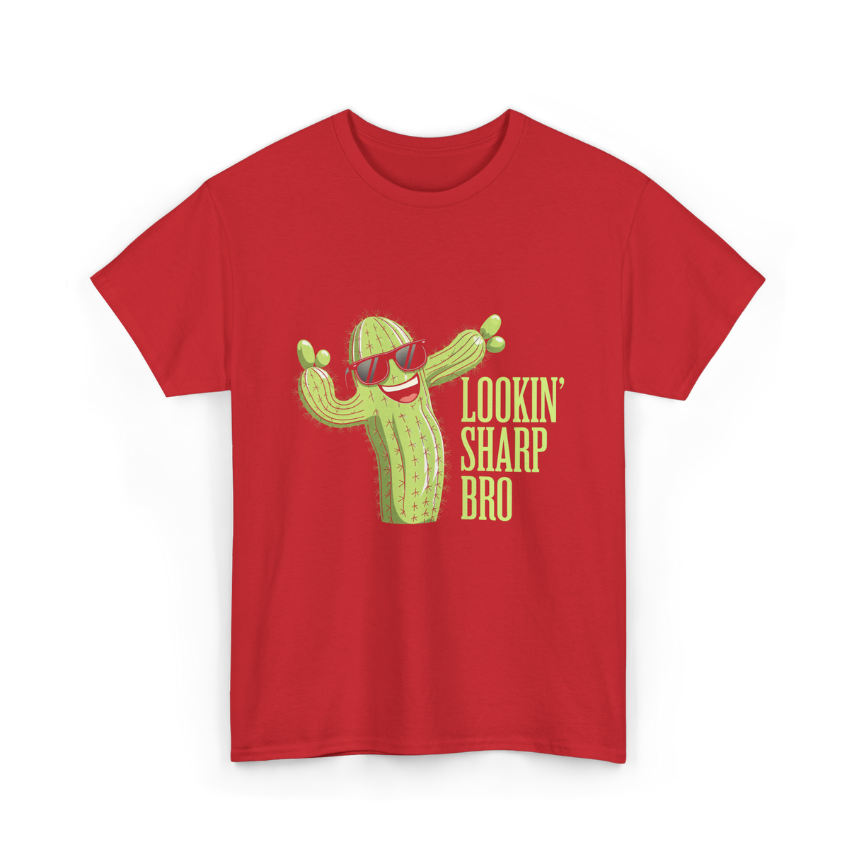 Lookin Sharp Bro Cactus T-Shirt - Red