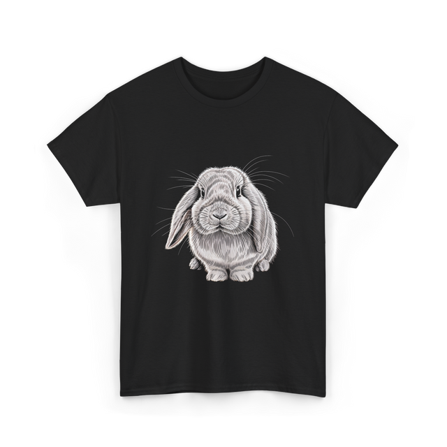 Lop Eared Bunny Rabbit T-Shirt - Black