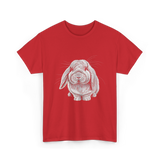 Lop Eared Bunny Rabbit T-Shirt - Red