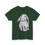 Lop Eared Bunny Rabbit T-Shirt - Forest Green