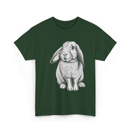 Lop Eared Bunny Rabbit T-Shirt - Forest Green