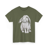 Lop Eared Bunny Rabbit T-Shirt - Military Green