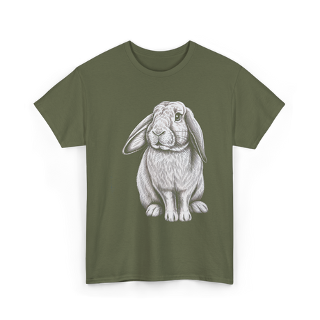 Lop Eared Bunny Rabbit T-Shirt - Military Green