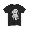 Lop Eared Bunny Rabbit T-Shirt - Black