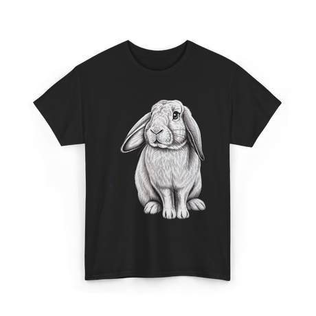 Lop Eared Bunny Rabbit T-Shirt - Black