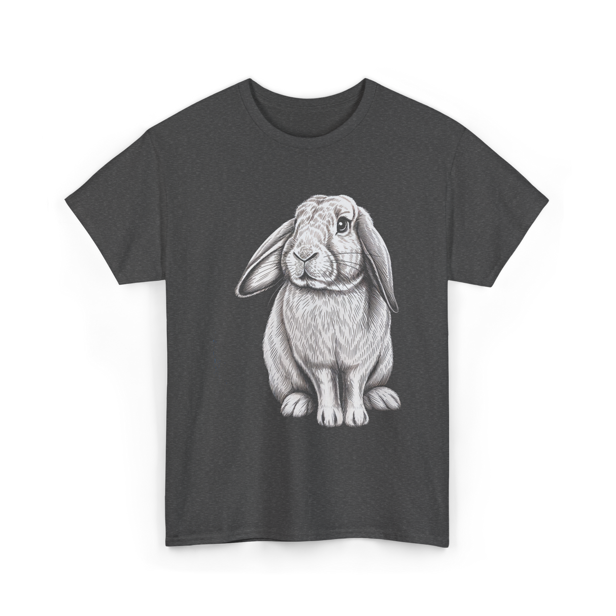 Lop Eared Bunny Rabbit T-Shirt - Dark Heather