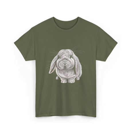 Lop Eared Bunny Rabbit T-Shirt - Military Green