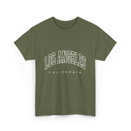 Los Angeles California City Life T-Shirt - Military Green