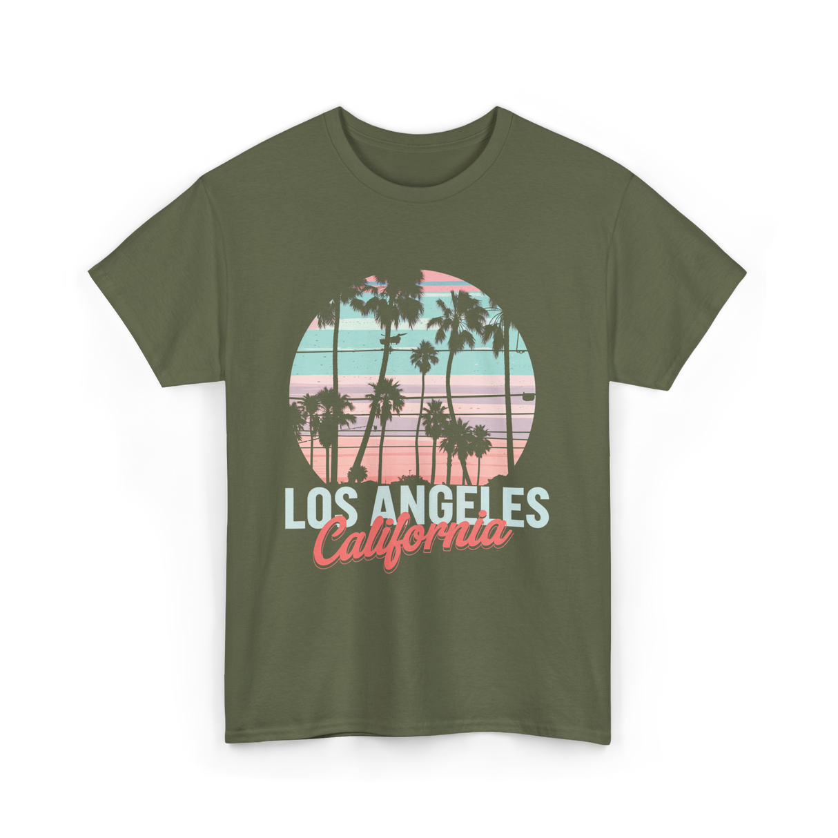 Los Angeles California Travel California T-Shirt - Military Green