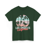 Los Angeles California Travel California T-Shirt - Forest Green