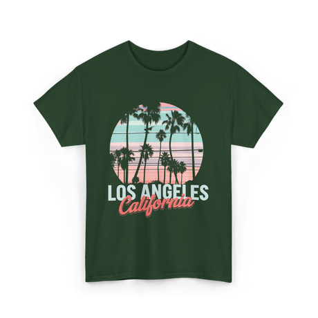 Los Angeles California Travel California T-Shirt - Forest Green