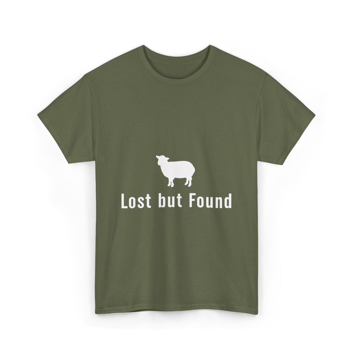 Lost but Found Christian Faith T-Shirt - Military Green