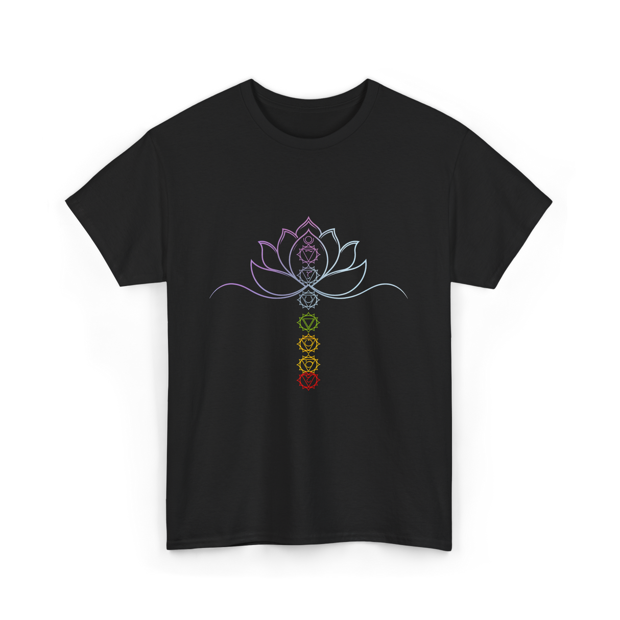 Lotus Flower Chakra Meditation Spiritual T-Shirt - Black