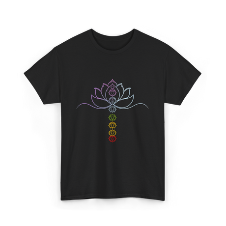 Lotus Flower Chakra Meditation Spiritual T-Shirt - Black