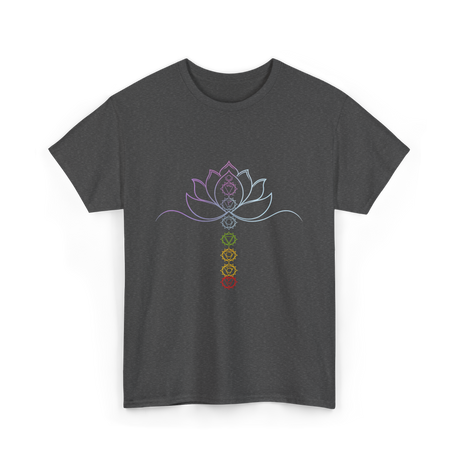 Lotus Flower Chakra Meditation Spiritual T-Shirt - Dark Heather