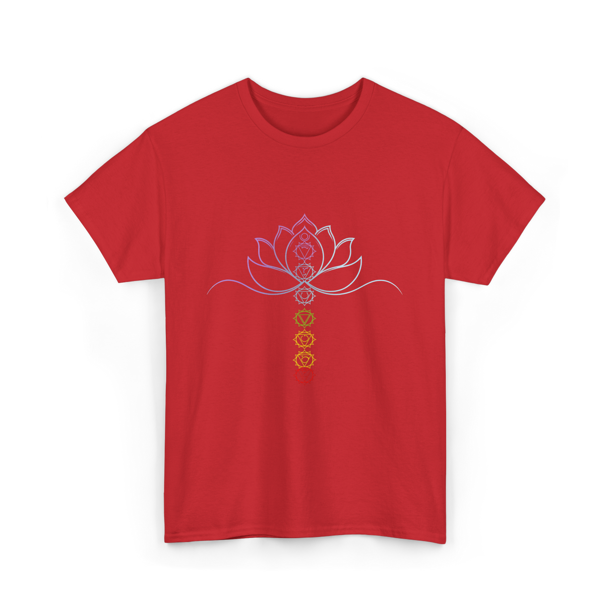 Lotus Flower Chakra Meditation Spiritual T-Shirt - Red