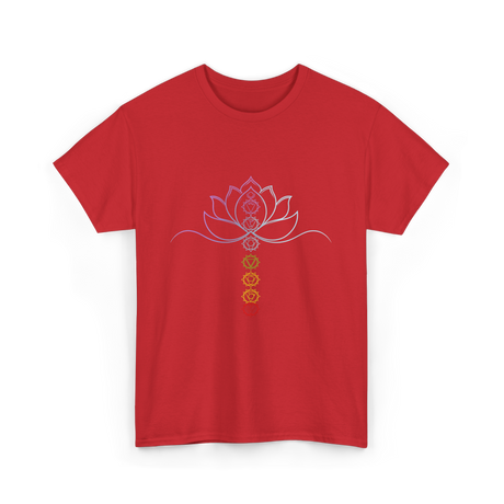 Lotus Flower Chakra Meditation Spiritual T-Shirt - Red