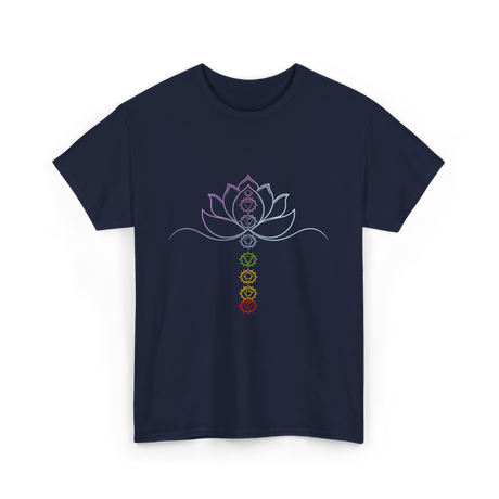 Lotus Flower Chakra Meditation Spiritual T-Shirt - Navy