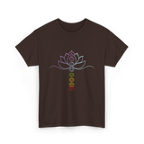 Lotus Flower Chakra Meditation Spiritual T-Shirt - Dark Chocolate